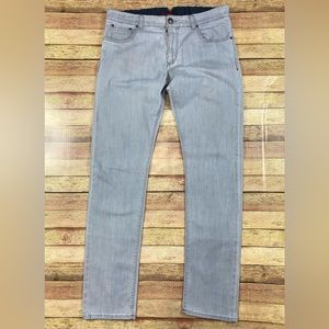 Isaia Stone Gray Slim Straight Jeans